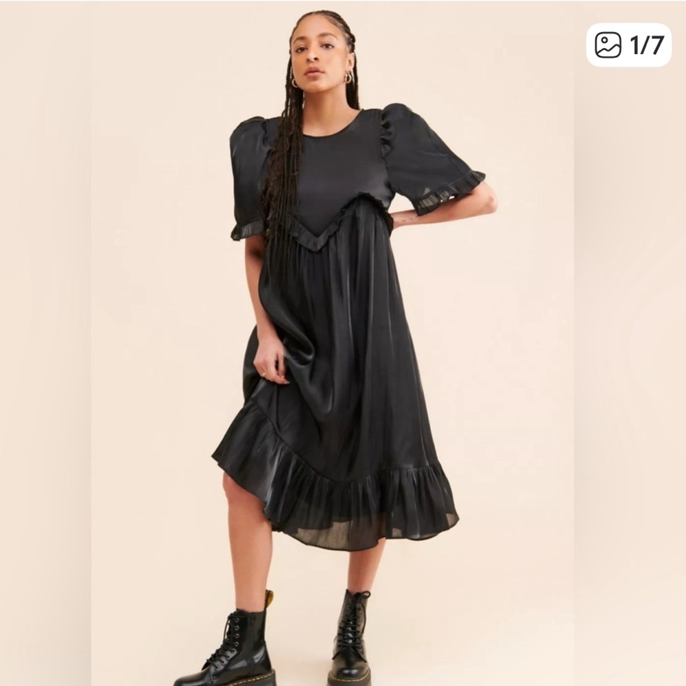 Sister Jane black Barre ruffle dress wise XS